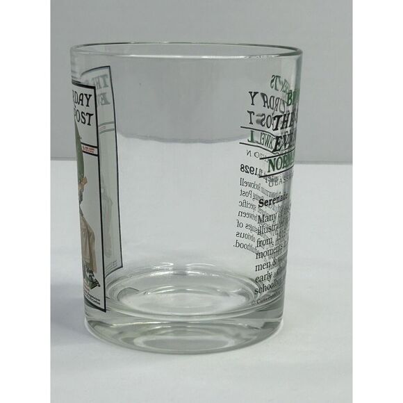 Preowned VINTAGE The Saturday Evening Post Norman Rockwell Serenade Glass Cup - Picture 3 of 9
